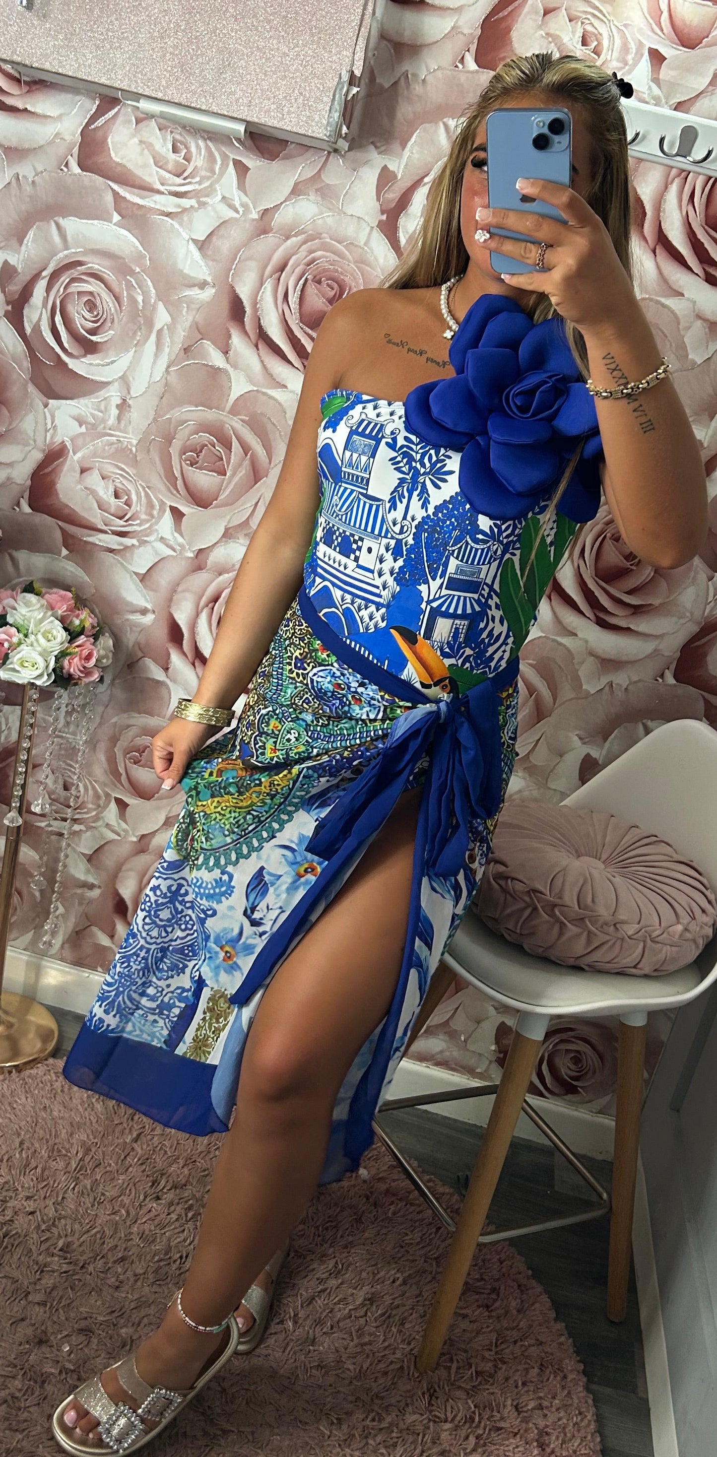 Inspired Pattern XL flower Swimming Costume & Sarong Set