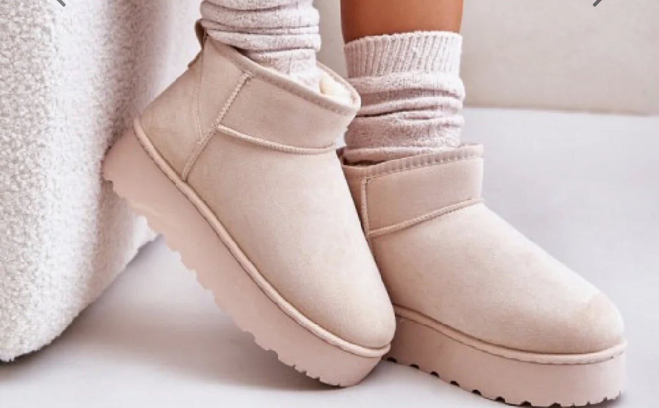 Fur Lined Chunky Snugg Ankle Boots