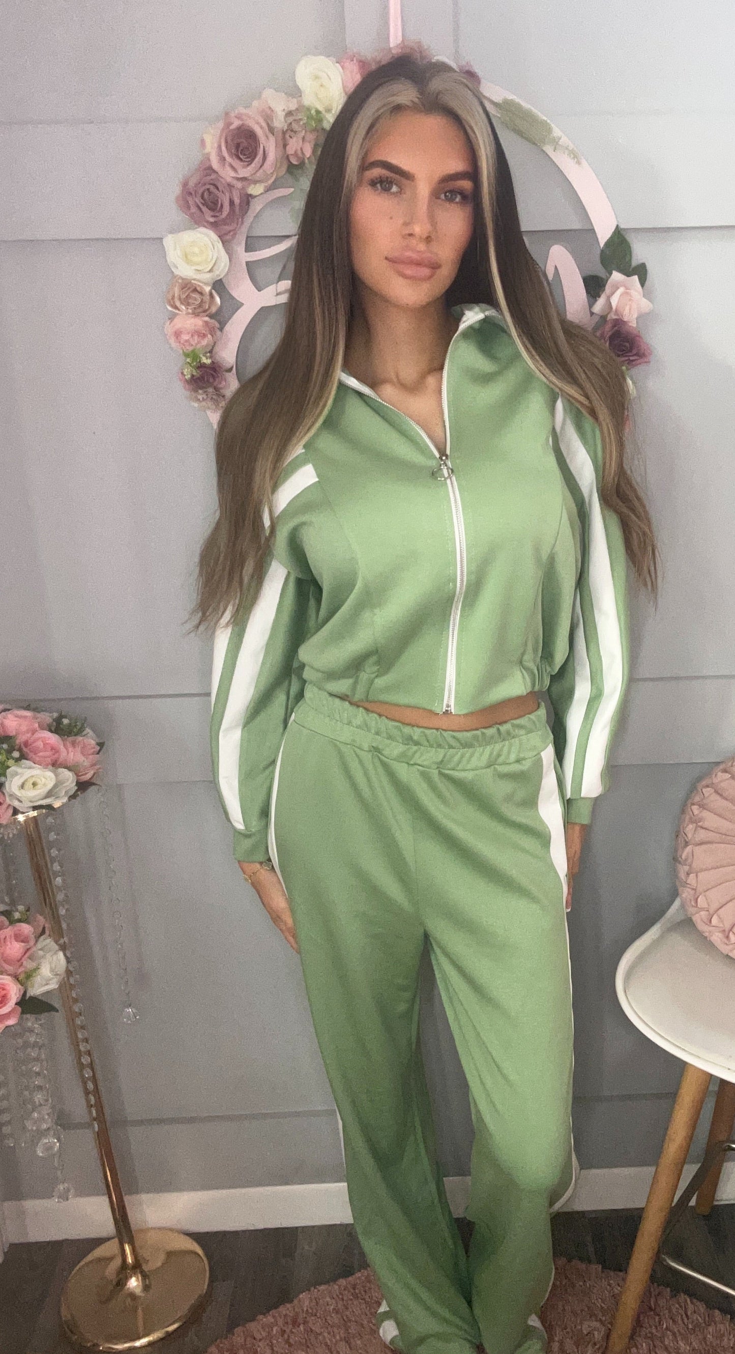 Soft Touch Contrast Stripe Loungewear Tracksuit