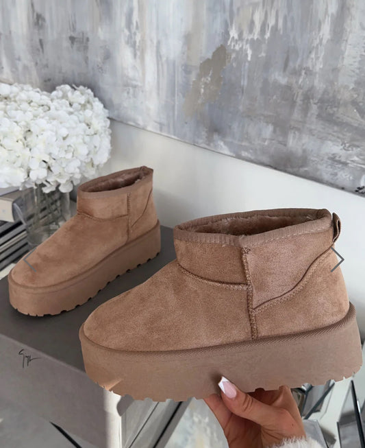 Fur Lined Chunky Snugg Ankle Boots