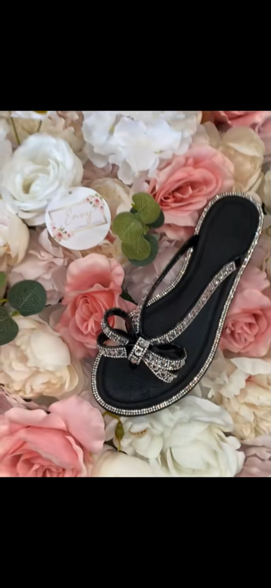 Sparkle Diamanté Bow Sandals