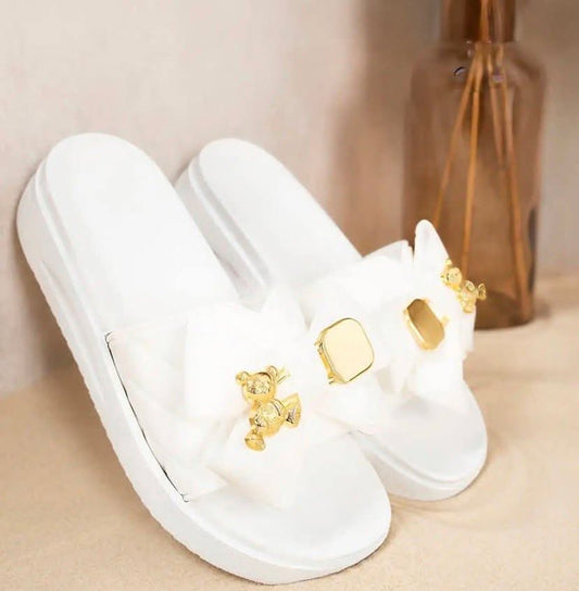 Teddy Charm & Padlock comfort sole slider